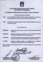 Reconocimiento - Ilustre Municipio de Riobamba